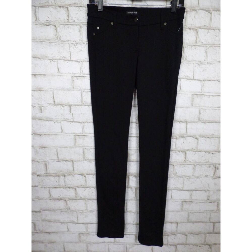 $198 Eileen Fisher Black 5 Pocket Zipper Fly Ponte Knit Dress Pants 4 NEW